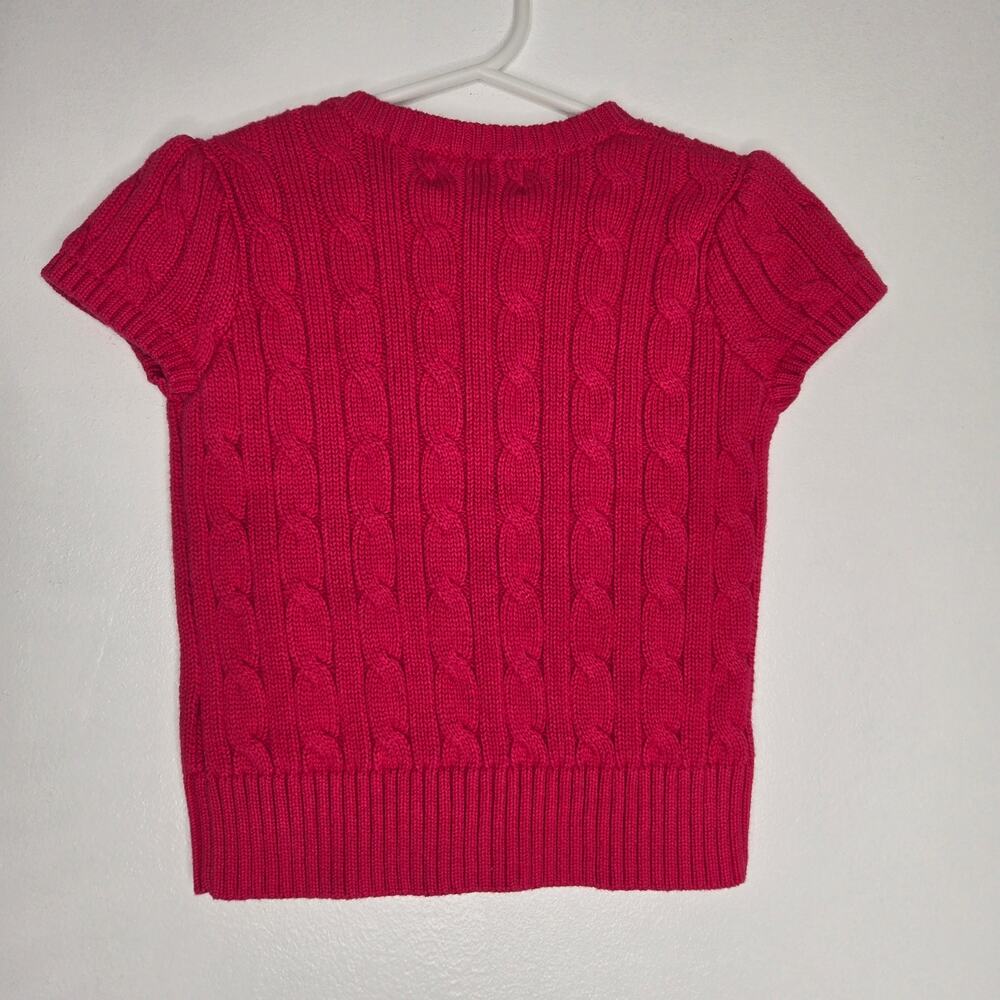 NWT Polo Ralph Lauren Girl Cable Knit Sweater Hot Pink Summer Cotton 3 - Picture 2 of 9